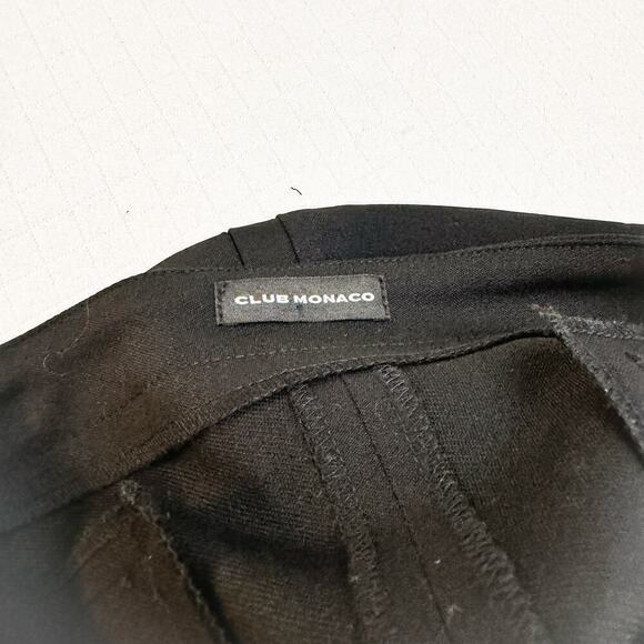 Club Monaco Black Pencil Skirt Waist Tie Adjustable Slit Skirt Size 12 - Picture 3 of 5